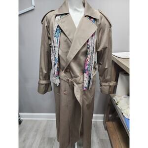 VTG Worthington Womens Trench Coat Tan Belted Pockets Sz 8